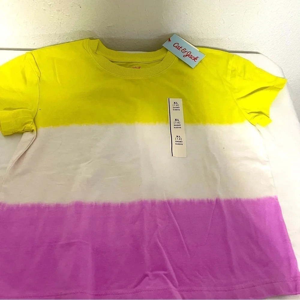 Girls Bundle of (3) T-Shirts Size XL (14-16) Multi Color Cat & Jack / Old Navy